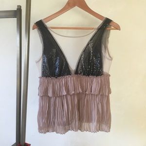 BCBG MaxAzaria “ Bryna” sheer top.
